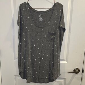 Maurice Charcoal Women's Tee with White Print